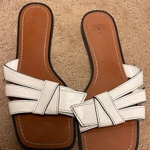 Zara White Strappy Sandals for Women